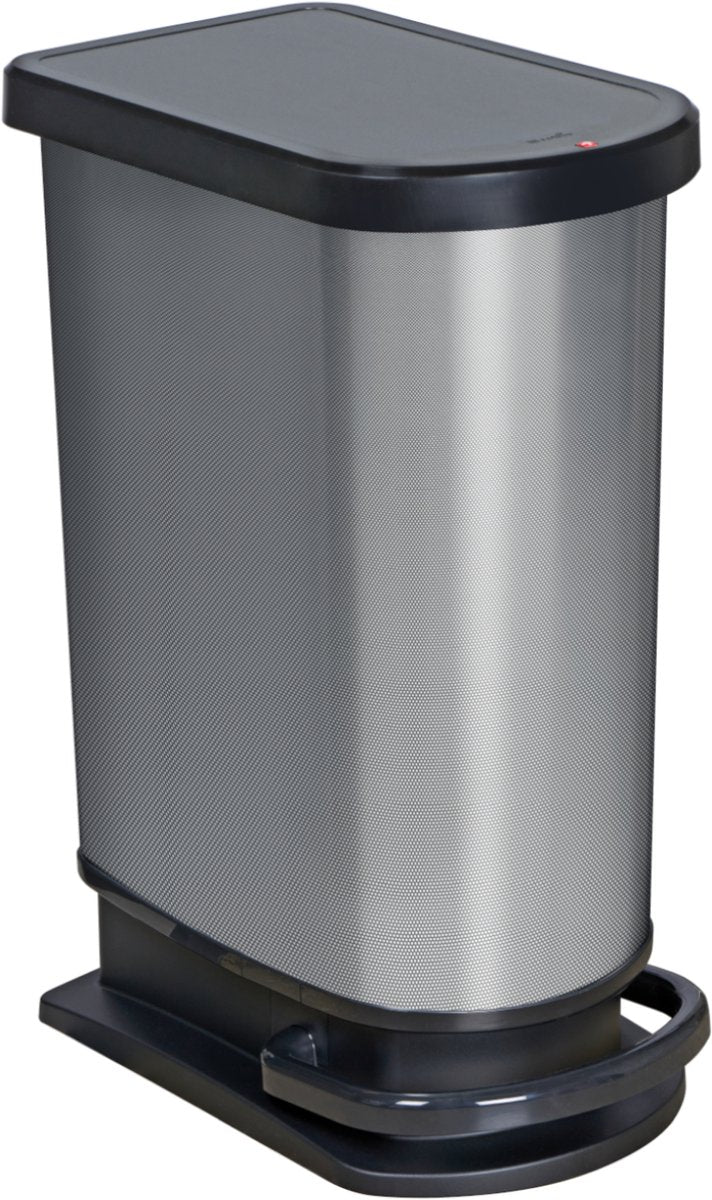 Rotho paso mono pedalemmer- prullenbak 50l - bpa vrij - donker sølvmetallic