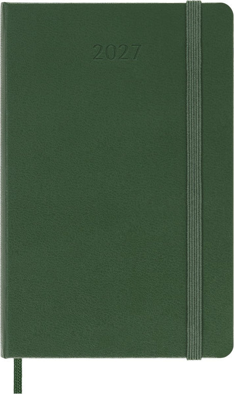 Moleskine 12 måneders dagbog - 2027 - dagligt - lomme - hårdt omslag - myrtegrøn