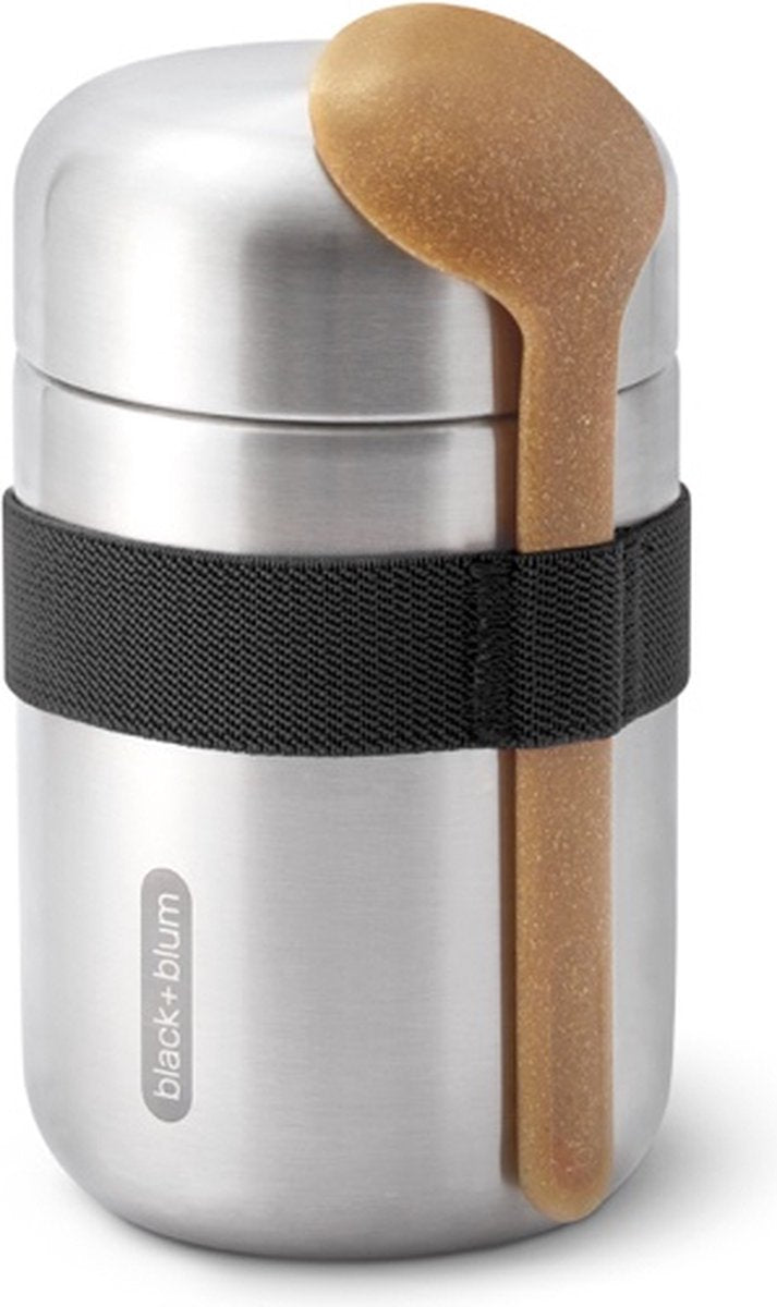 Sort blum sort+blum rustfrit stål termokande madbeholder - 400ml - sort