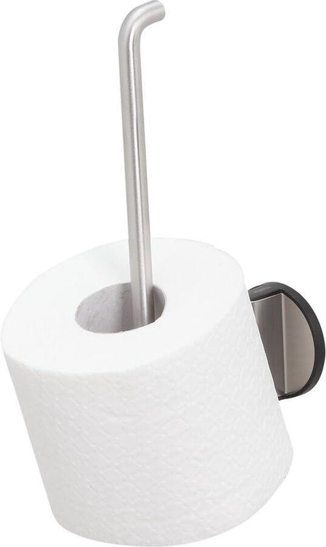 Tiger tune - reserverulleholder - uden boring - selvklæbende 3m tape - børstet sort rustfrit stål