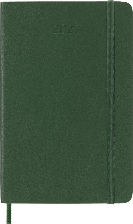Moleskine 12 måneders dagbog - 2027 - ugentlig - lomme - blødt omslag - myrtegrøn