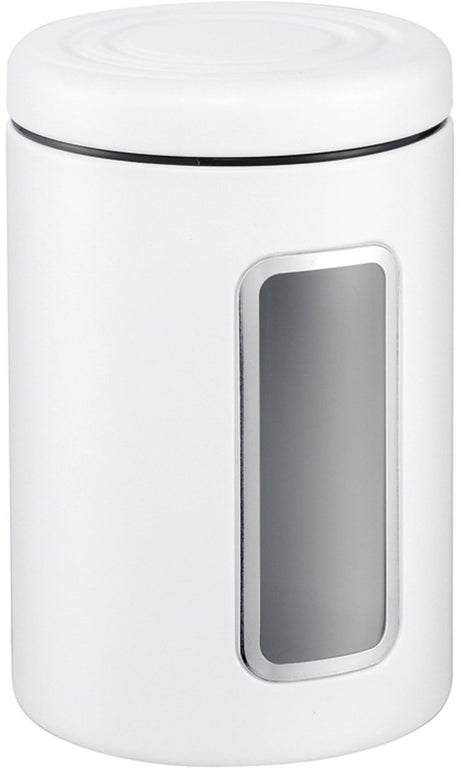 Wesco classic line opbevaringsbeholder med vindue | 2 liter | metal - mat hvid | opbevaringskrukke