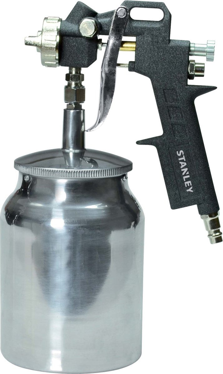 Stanley malerpistol 151093xstn - malersprøjte til kompressor - malerbeholder 1l - 150l min - 4 bar - sort