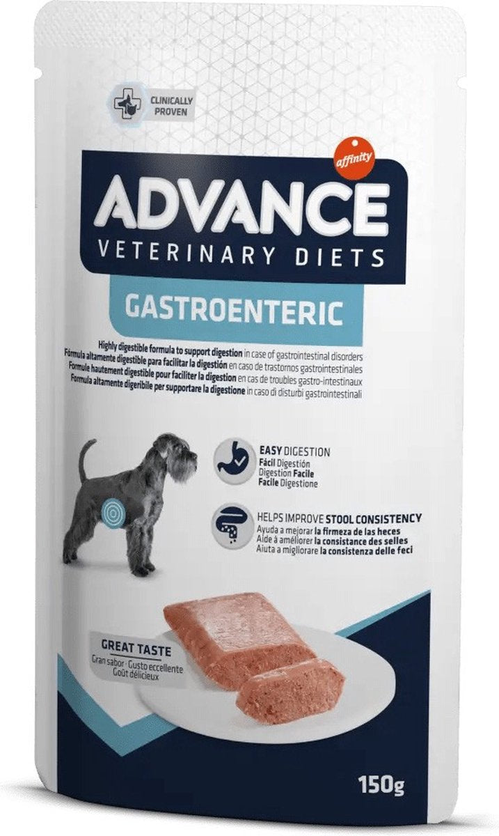 Advance veterinær diæt hund - gastro enteric - hundefoder - 8x150 g