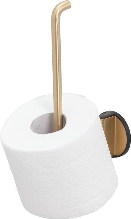 Tiger tune - reserverulleholder - uden boring - selvklæbende 3m tape - guld børstet sort