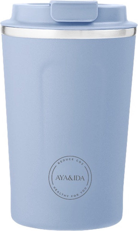 Aya ida aya ida - cup2go - termokandekop - kaffekop - kaffe to go - rejsekop - tag med - 380ml - pulverblå