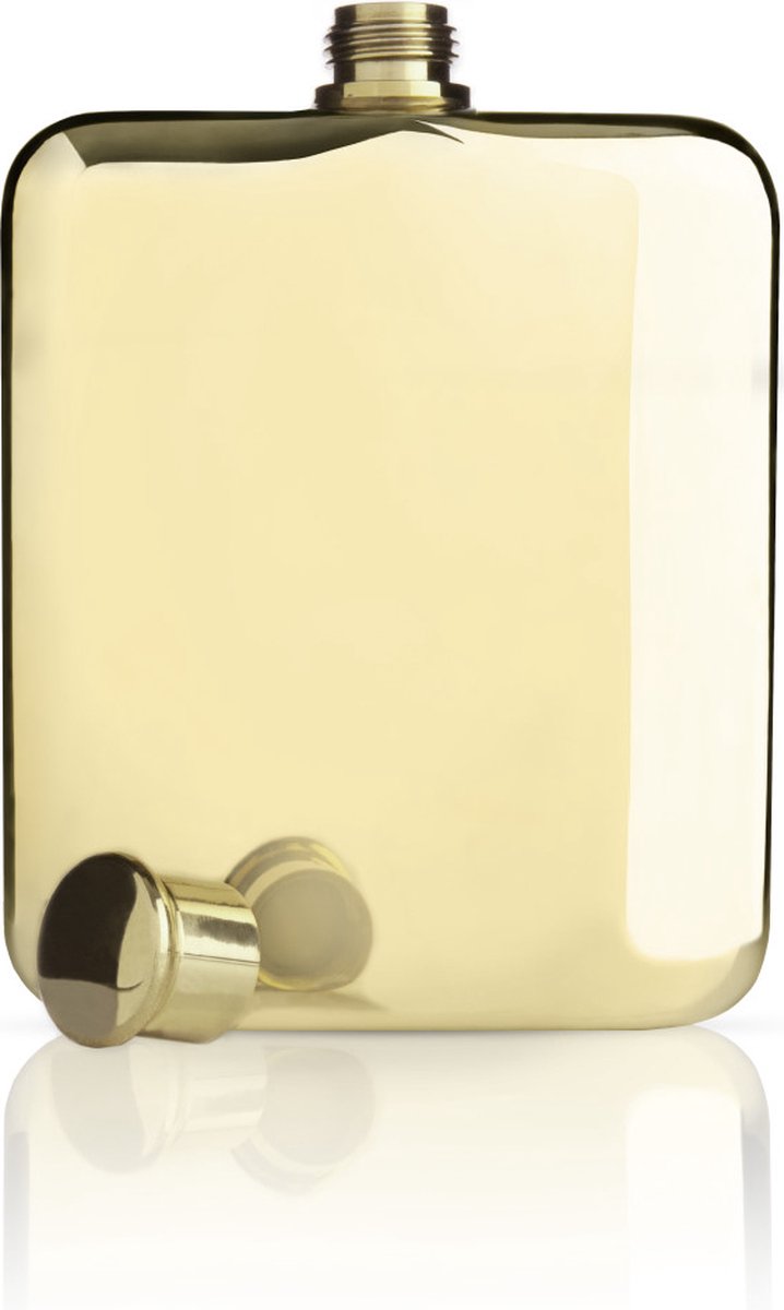 Viski hoftekolbe - 177ml - rustfrit stål - 14k forgyldt