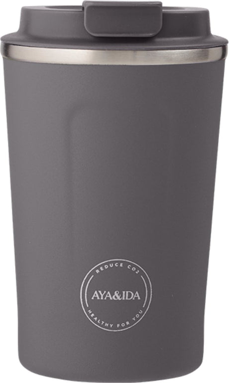Aya ida aya ida - cup2go - termokandekop - kaffekop - coffee to go - rejsekop - tag med - 380ml - mørkegrå