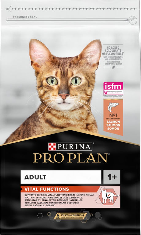 Pro plan voksen vitale funktioner - tør kattefoder - laks - 10 kg