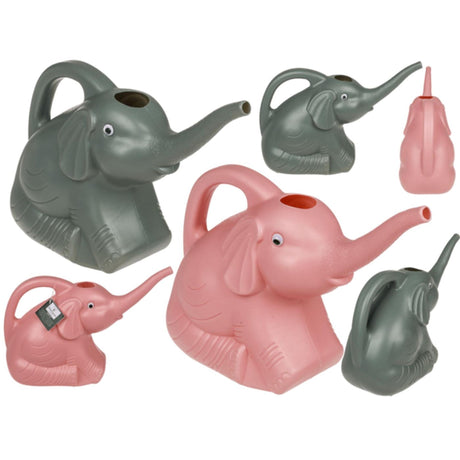 Ud af den blå vandkande elefant 2l 29x11x20cm pink grøn