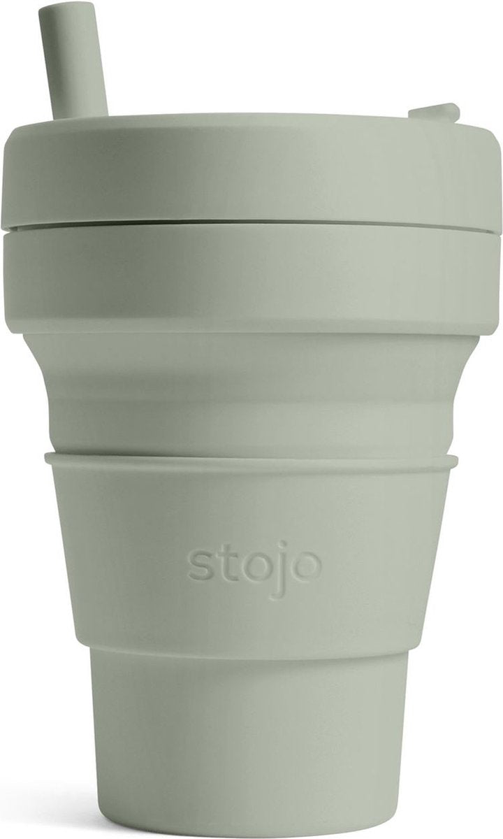 Stojo - biggie kop - kaffe te kop - 470 ml - genanvendelig - foldbar - salvie