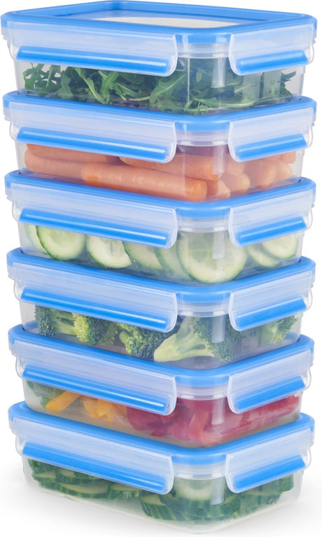 Tefal masterseal fresh n1031951 mealprep madopbevaringsbokssæt - 6x 0,8l - 100% lækagesikker - velegnet til mealprep - kan stables