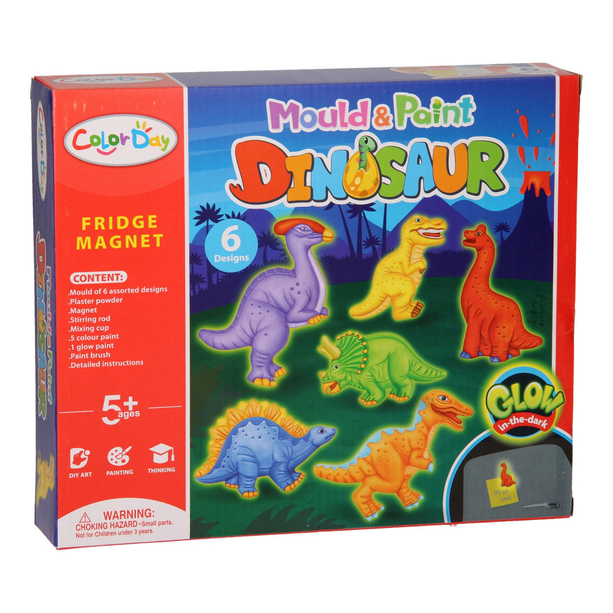 GIPS Gieten Glow In The Dark Magnets - Dinoos