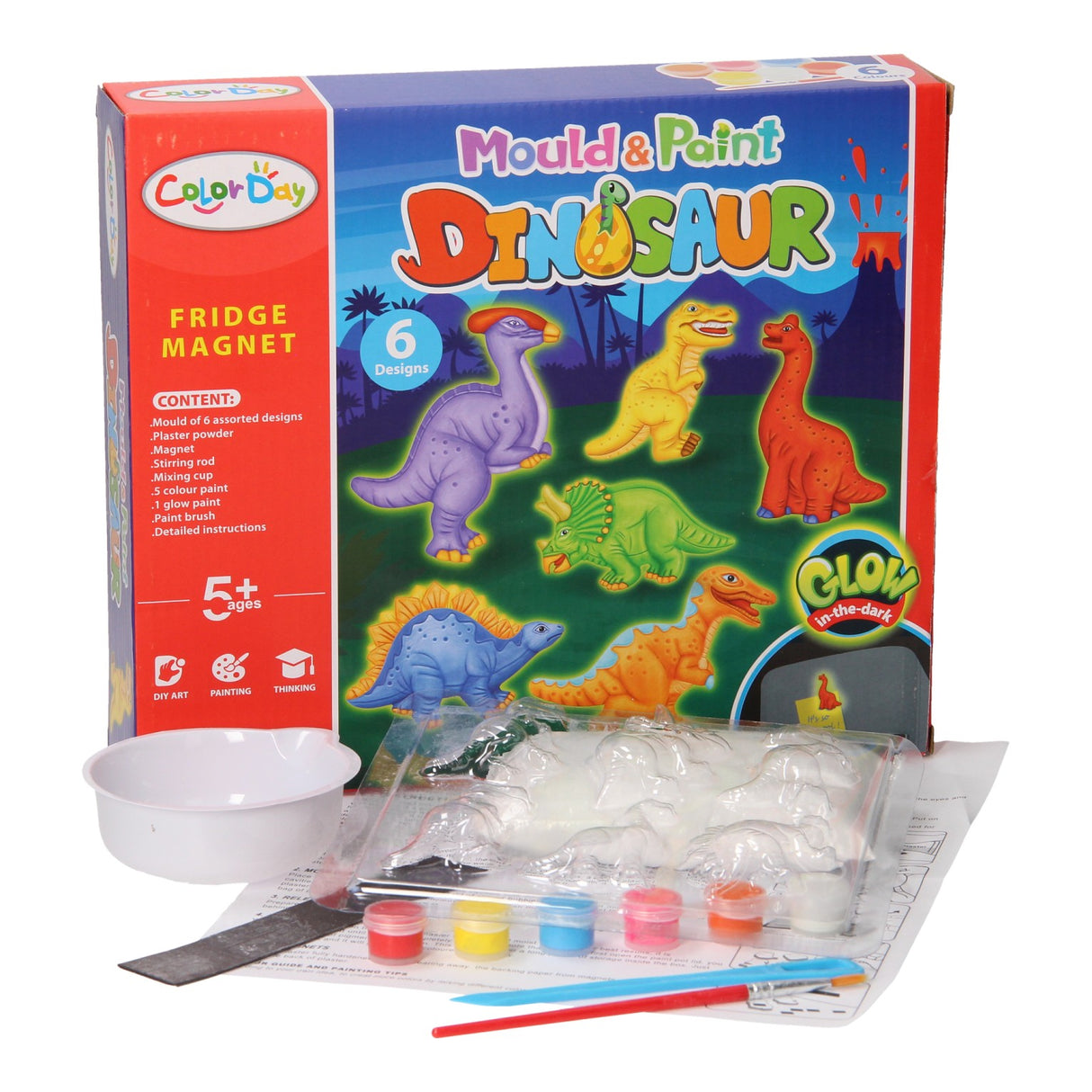 GIPS Gieten Glow In The Dark Magnets - Dinoos