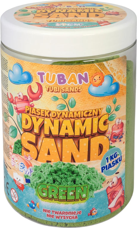 Tuban - dynamisk sand - grøn 1 kg, smykkesand til børn, 3 år, grøn
