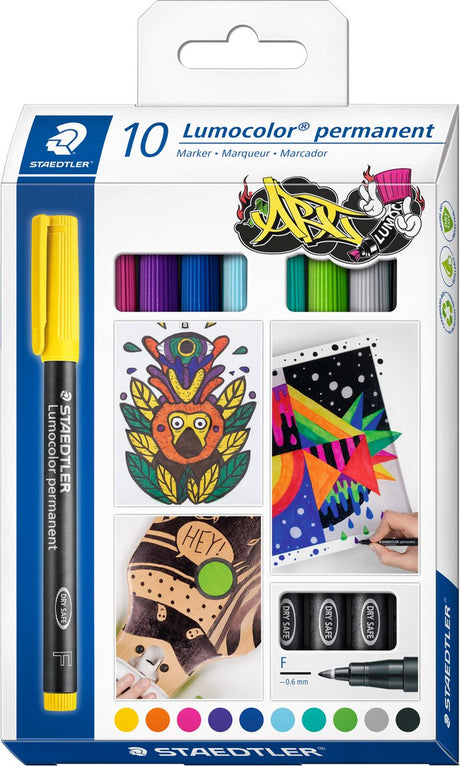 Umærket sans marque staedtler lumocolor permanent pen f 318 - etui med 10 farver