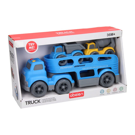 Lobbes toys bv transporter arbejdsbiler med lyd - blå