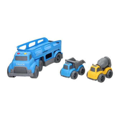 Lobbes toys bv transporter arbejdsbiler med lyd - blå
