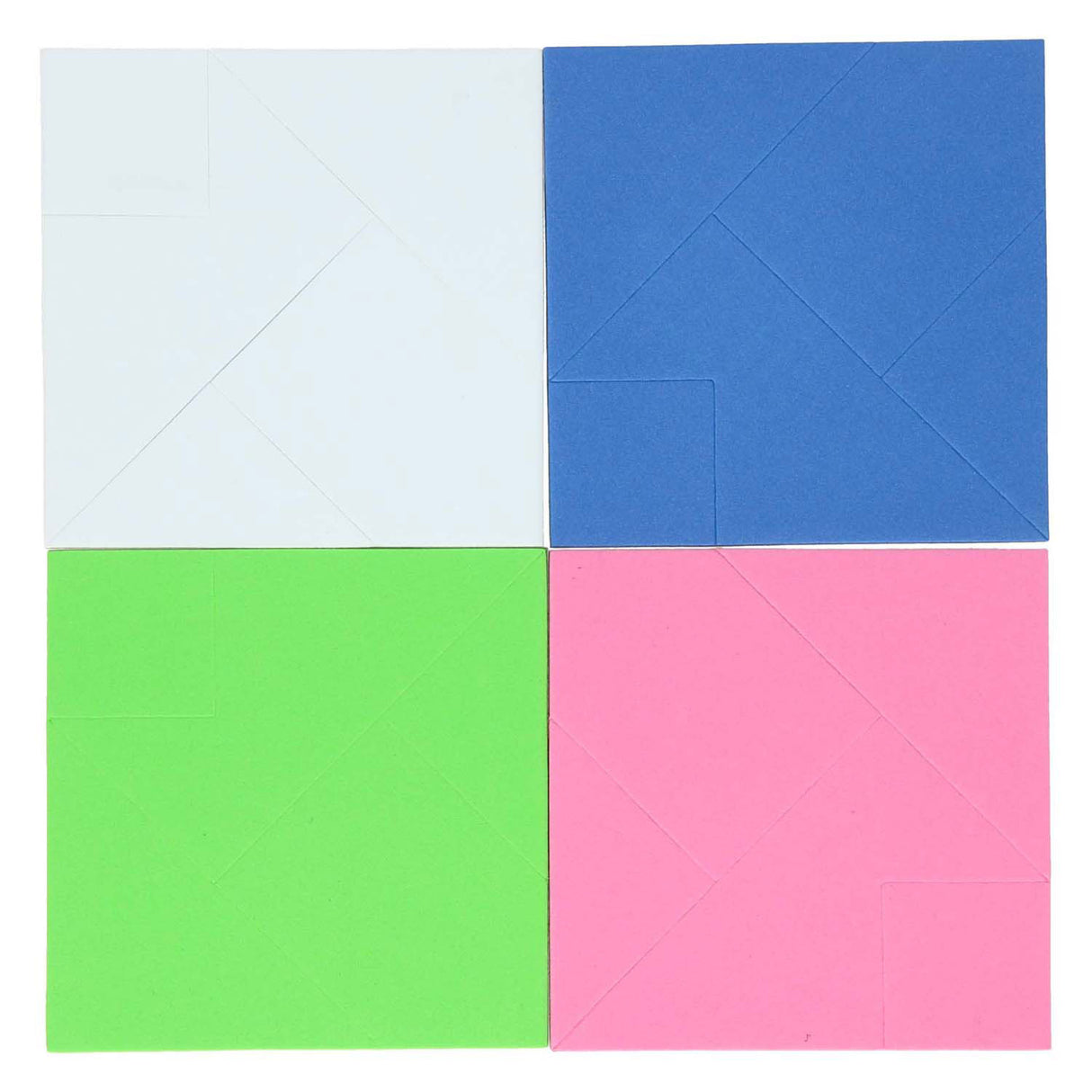 Skum tangram puslespil, 4 stk.