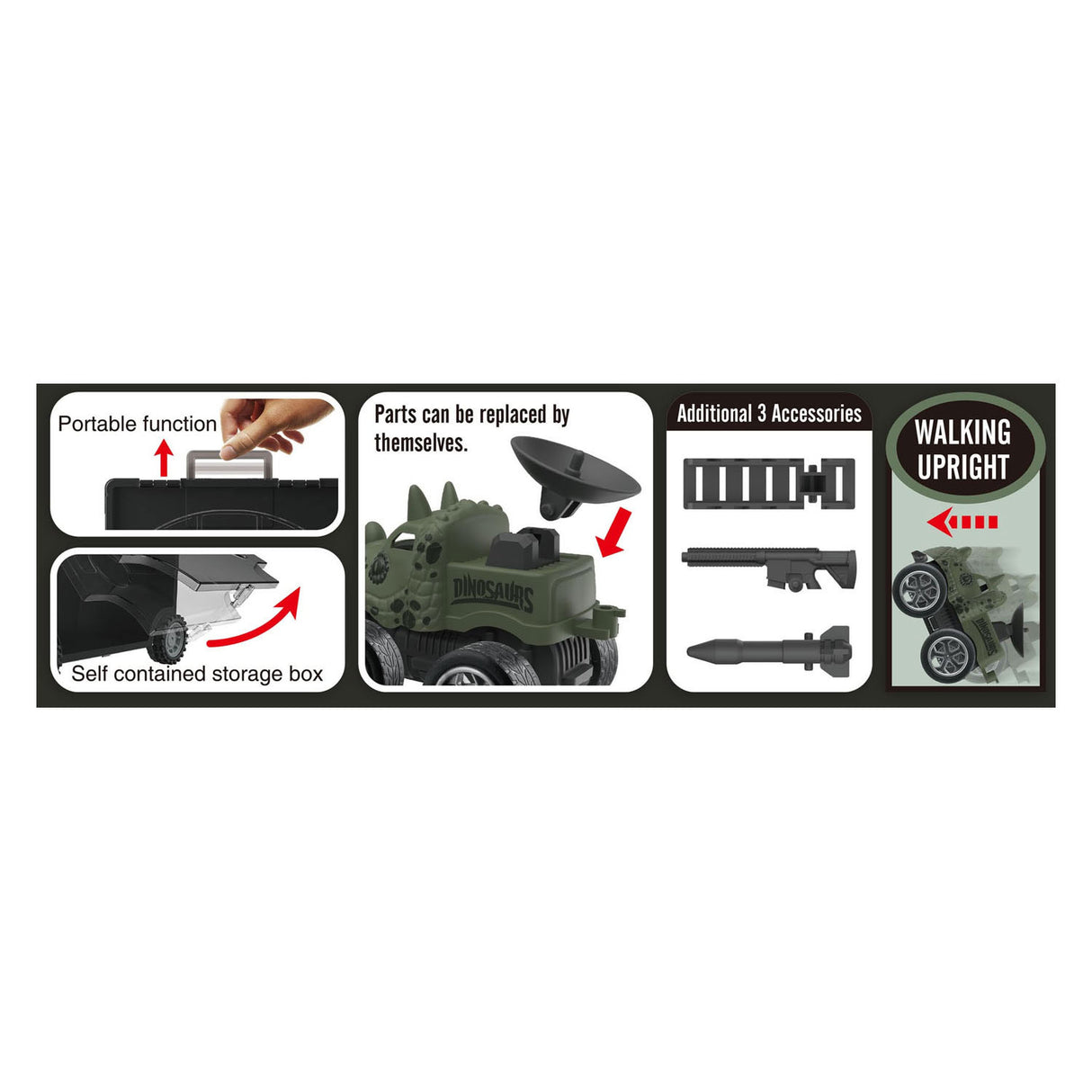 Dino transporter med monster trucks