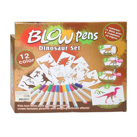 Lobbes speelgoed bv lobbes blaaspennen dinosaurus set met pompje en sjablonen.
