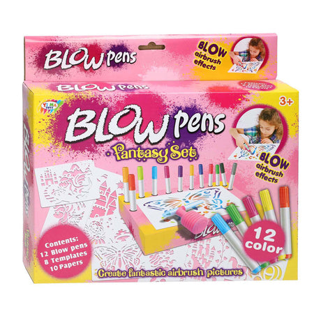 Lobbes speelgoed bv lobbes blaaspennen set met pompje en fantasie templates voor kinderen.