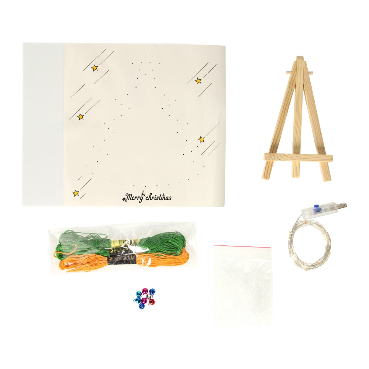 String art juletræ med LED lys