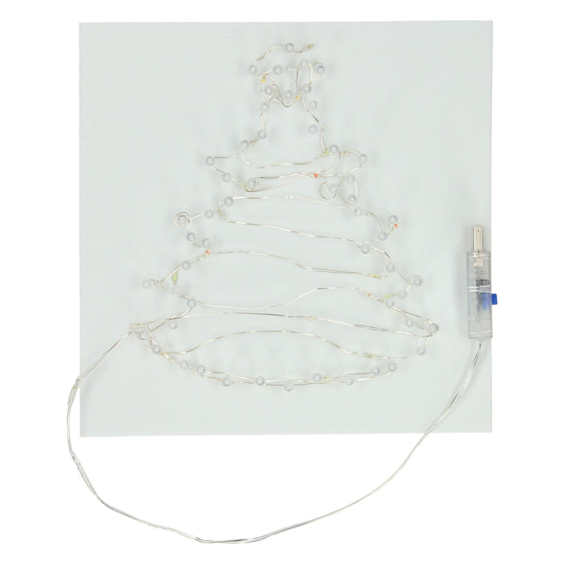 String art juletræ med LED lys