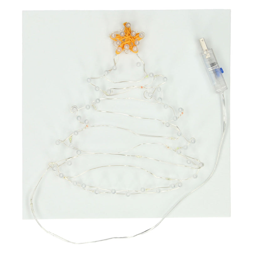 String art juletræ med LED lys