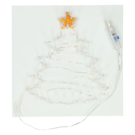 String art juletræ med LED lys