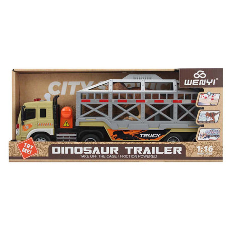 Vrachtwagen met dinosaurus 1:16 - met licht en geluid