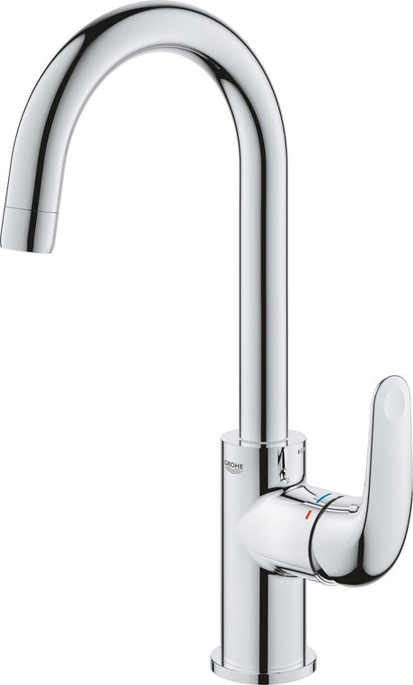 Grohe quickfix swift etgrebs blandingsbatteri med drejetud og pop-up affaldssæt - l-størrelse - energi- og vandbesparende - krom
