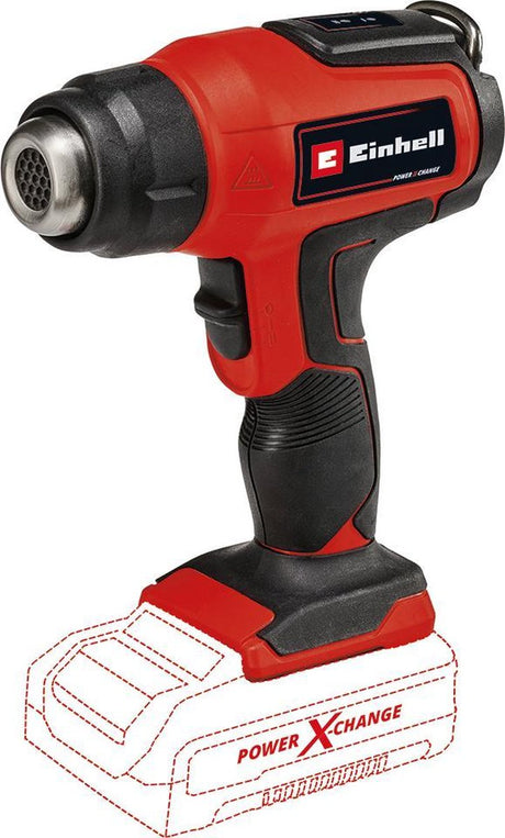 Einhell batteri varmluftpistol malingsfjerner te-ha 18 li solo - power x-change - 18 v li-ion - 2 temperaturindstillinger - inkl. reducering - bredstrålende og reflektormundstykke - ekskl. batteri og oplader