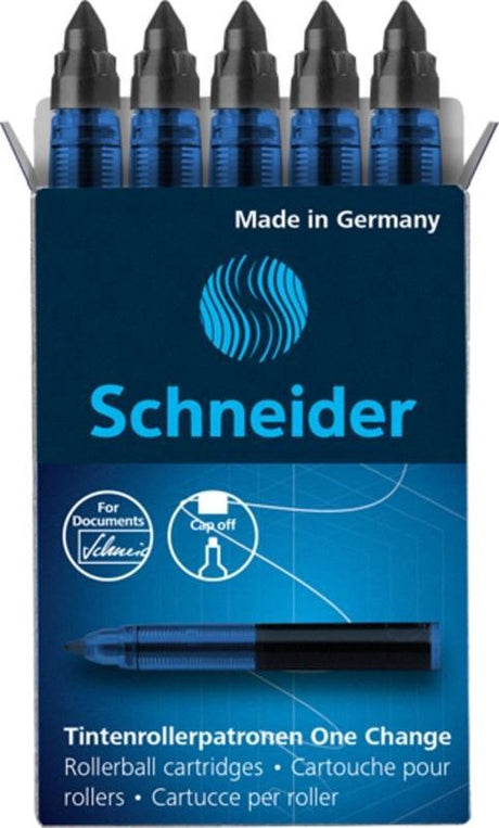 Schneider skriveredskaber schneider refill rollerball - én skift - æske med 5 styk - sort - s-185401