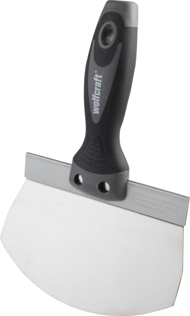 Wolfcraft - rund murske - spatel i rustfrit stål - spand med mørtel stuk spatel - 4034000
