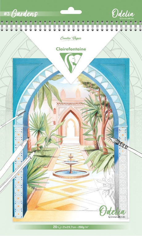 Clairefontaine kleurboek odelia 3 gardens - emmanuelle colin