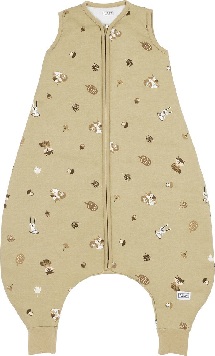 Meyco baby skovdyr baby vintersøvn overall trøje - sand - 80cm - 2,0 tog
