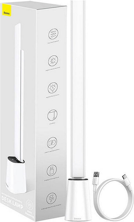 Baseus - justerbar skrivebordslampe LED - automatisk manuelt dæmpbar - hvidt og varmt lys - hvidt