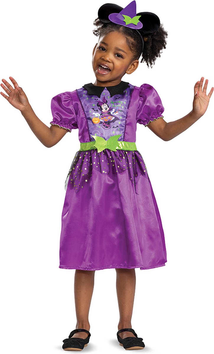 Forklædning disney halloween, uhyggelig heksekjole minnie classic toddler, størrelse m (3t-4t år)
