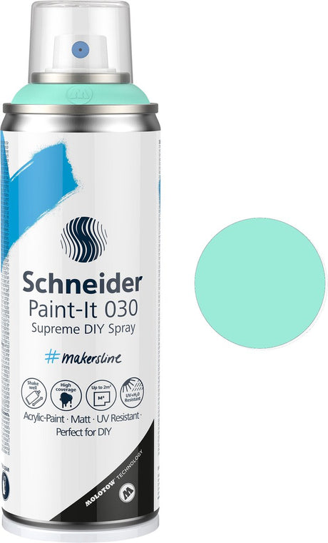 Schneider papirvarer schneider spraydåsemaling - paint-it 030 - gør-det-selv spraymaling - akrylmaling - 200ml - mint pastel - s-ml03052040