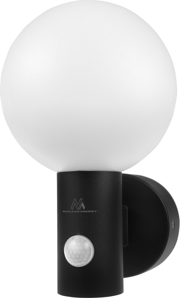 Maclean mce515 - led buitenlamp met pir bewegingssensor - 15w - 4000k - ip65 - zwart