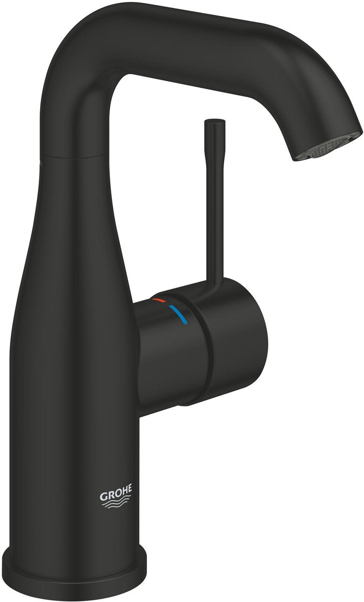Grohe essence new m-size håndvaskarmatur – drejetud – aquaguide – push-open – mat sort