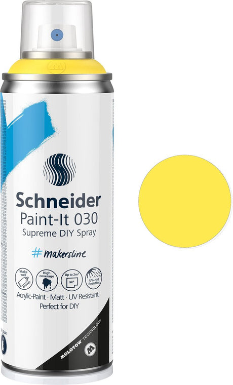 Schneider papirvarer schneider spraymaling - paint-it 030 - gør-det-selv spraymaling - akrylmaling - 200ml - gul - s-ml03050063