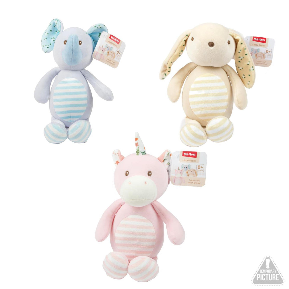 Toi-legetøj små stjerner baby plys tøjdyr -soft- 3ass