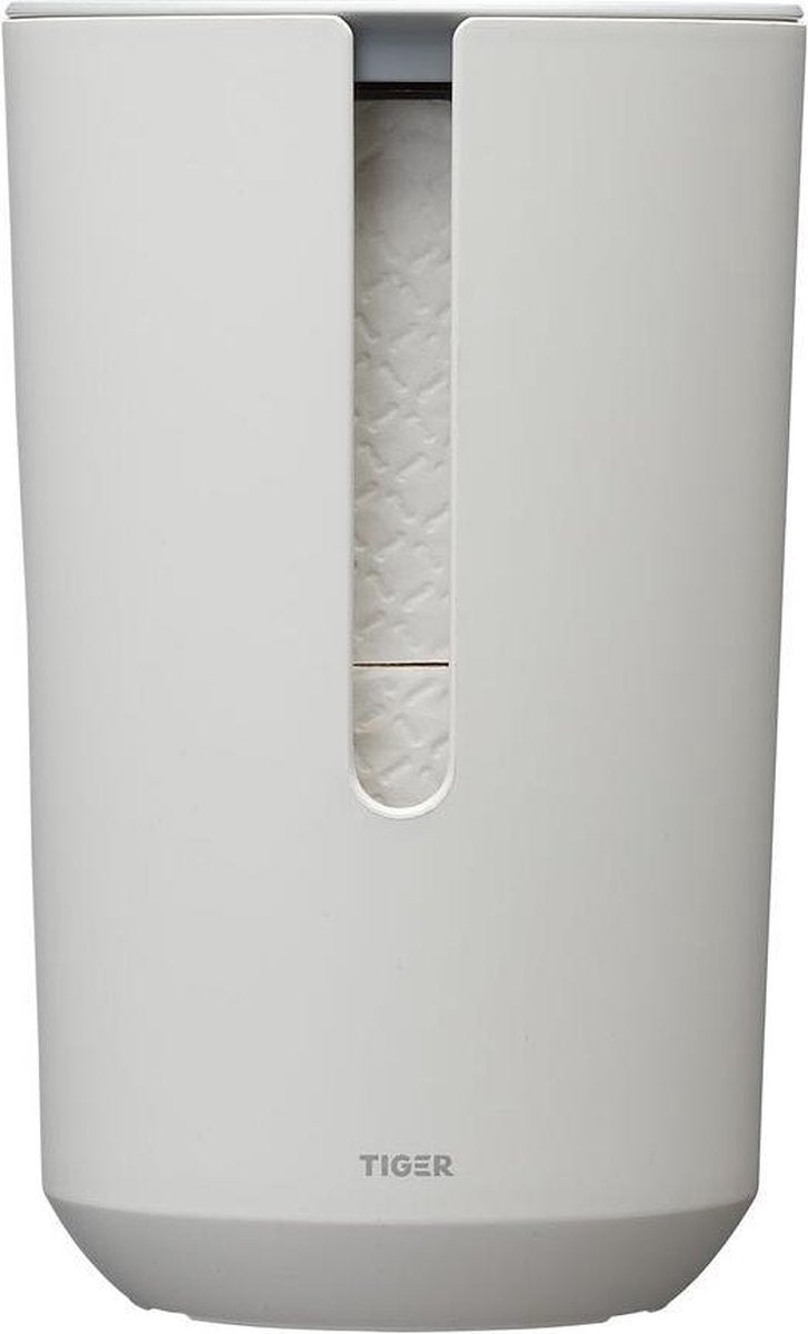 Tiger tess - reserverulleholder med låg - fritstående - hvid lysegrå