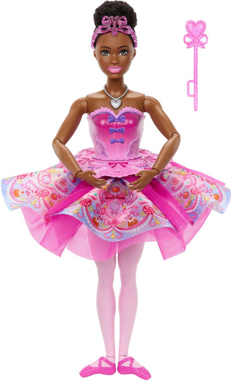 Barbie i Nøddeknækkeren sukkerblommedukke - med tutu og ballerinatilbehør