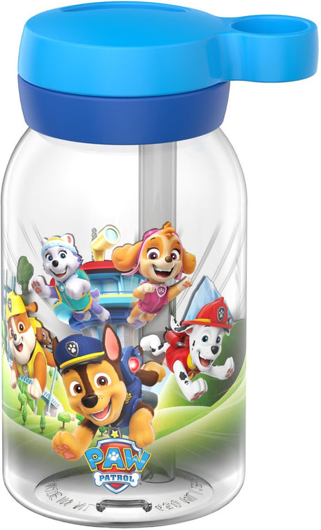 Mepal drinkfles met rietje campus - 450 ml - waterfles kinderen - lekdicht - hygiënische draaideksel - paw patrol pups