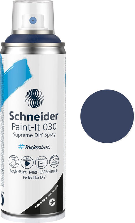 Schneider papirvarer schneider spraymaling - paint-it 030 - gør-det-selv spraymaling - akrylmaling - 200ml - natblå - s-ml03050020