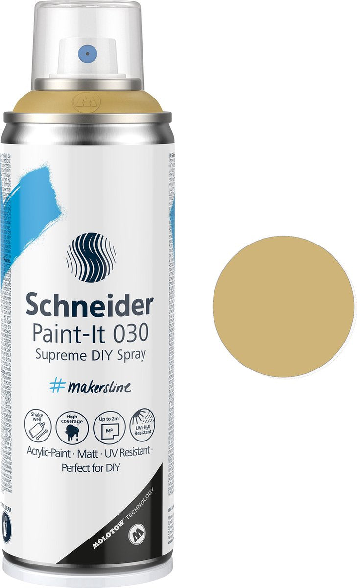 Schneider papirvarer schneider spraydåsemaling - paint-it 030 - gør-det-selv spraymaling - akrylmaling - 200ml - guld - s-ml03050066
