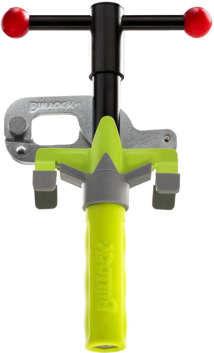 Bullock excellence pedallås - automatgear - anti-bore- og skærebestandig - to nummererede nøgler - slående gul farve